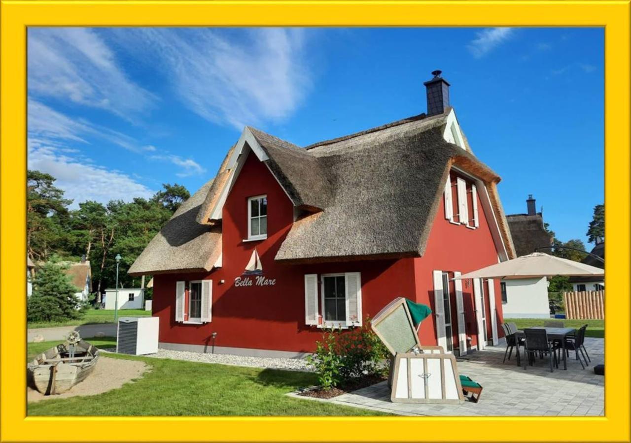 Modernes Reetdach-Ostseeferienhaus Bella Mare, Insel Usedom Mit Sauna, Kamin & Sonnenterrasse Zirchow Екстер'єр фото