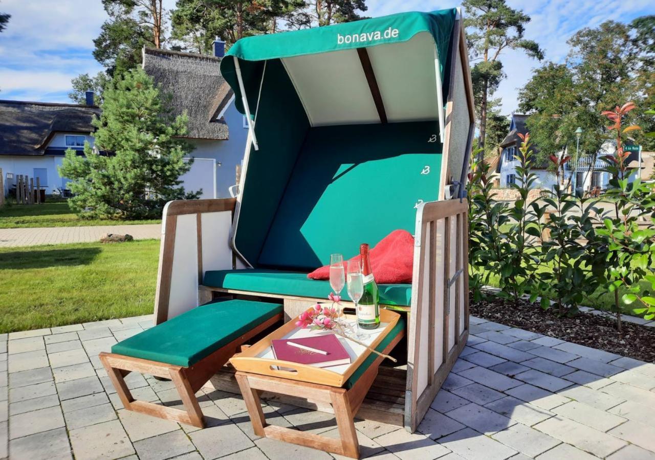 Modernes Reetdach-Ostseeferienhaus Bella Mare, Insel Usedom Mit Sauna, Kamin & Sonnenterrasse Zirchow Екстер'єр фото