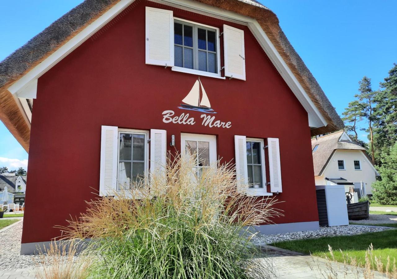 Modernes Reetdach-Ostseeferienhaus Bella Mare, Insel Usedom Mit Sauna, Kamin & Sonnenterrasse Zirchow Екстер'єр фото